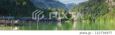 Passenger boat station, pier or dock on Konigsee lake in Berchtesgaden, Germany Passenger boat station, pier or dock on Konigsee lake in Berchtesgaden, Germany 132736977