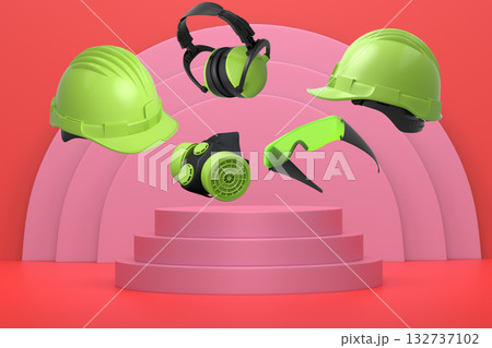 Abstract scene or podium for product showcase on monochrome background. Abstract scene or podium for product showcase on monochrome background. 132737102
