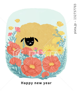 2027年　未年　年賀状テンプレート 132737783