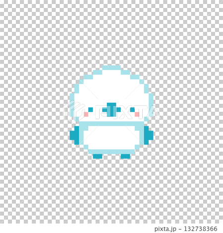 淺藍色長尾山雀像素畫 132738366