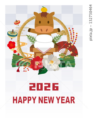 年賀状 2026年 午年 年賀状 2026年 午年 132738464