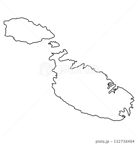 Malta Gozo Comino outline map Mediterranean Europe island geography 132738484
