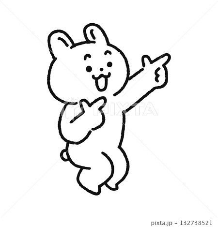 それな!ポーズの明るくかわいいウサギ 線画 それな!ポーズの明るくかわいいウサギ 線画 132738521