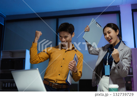 Business team creative are excited business success. Business team creative are excited business success. 132739729