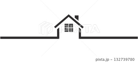 Minimal House Line icon with space for text Minimal House Line icon with space for text 132739780