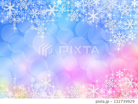 雪の結晶背景素材 132739929