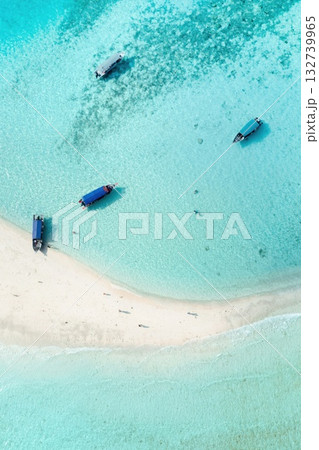 Top view of the sand spit near the island of Redang Terengganu. Malaysia 132739965