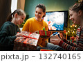 family celebrating Christmas 132740165