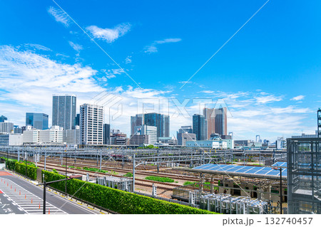 【東京都】再開発が進む高輪ゲートウェイシティ周辺の街並み 【東京都】再開発が進む高輪ゲートウェイシティ周辺の街並み 132740457
