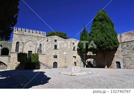 Rhodes old town aerial panoramic view in Rhodes island in Greece Rhodes old town aerial panoramic view in Rhodes island in Greece 132740797
