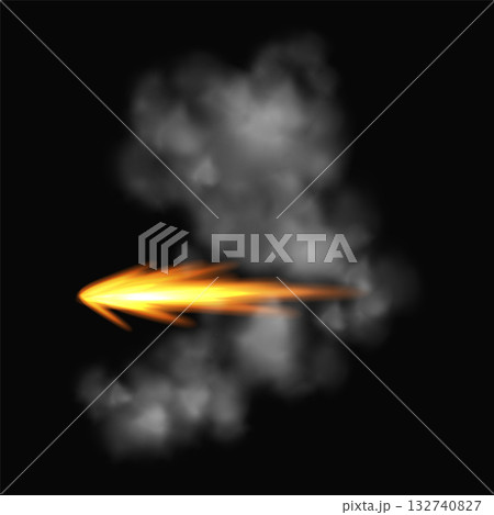 Gun flashe or gunshot animation. Fire explosion effect during the shot with the gun. Cartoon flash effect of bullet start. Shotgun fire, muzzle flash and explode 132740827