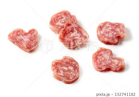 slices of dry spanish sausage 132741182
