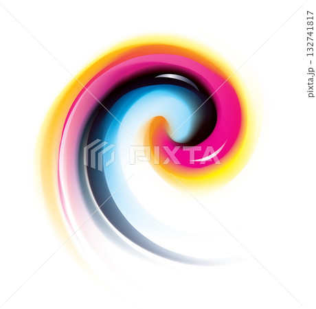 Vector swirl background of primary colors printing process: CMYK 132741817