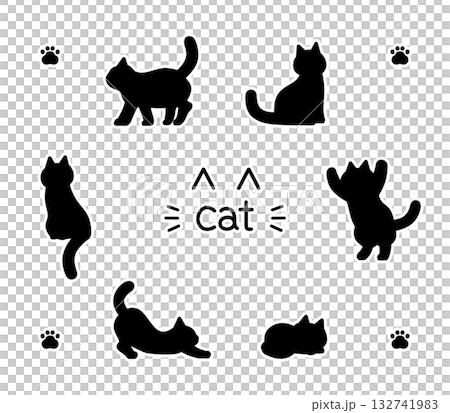 Cat silhouette material Cat silhouette material 132741983