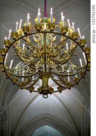 Brass lighting inside the cathedral Brass lighting inside the cathedral 132742380