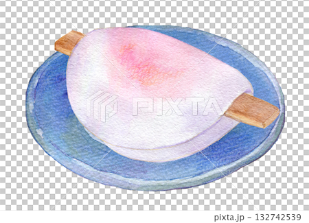 水彩イラスト　手描きイラスト　花びらもち 132742539