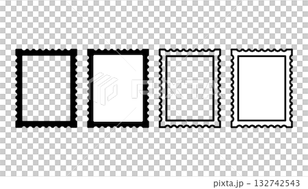 A set of stamp icons in various color schemes, consisting of white and black A set of stamp icons in various color schemes, consisting of white and black 132742543