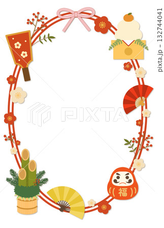 お正月の背景〈ハガキ〉　E 132744041
