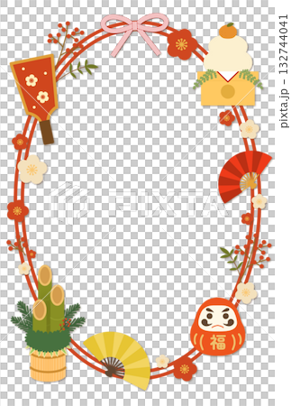 お正月の背景〈ハガキ〉　E 132744041