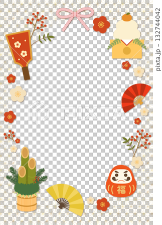 お正月の背景〈ハガキ〉　F 132744042