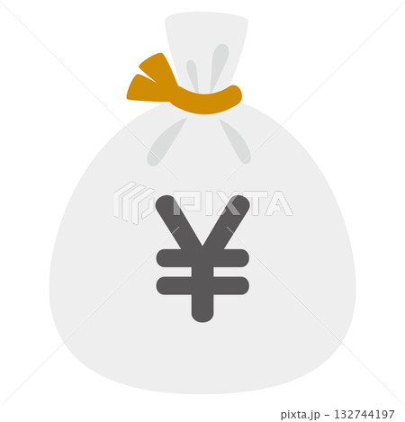 日本　円　お金　袋　イラスト 132744197