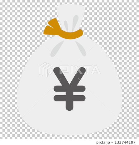 日本　円　お金　袋　イラスト 132744197