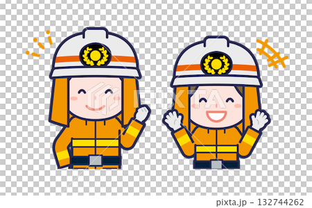 消防員/兩人/一男一女 02 消防員/兩人/一男一女 02 132744262