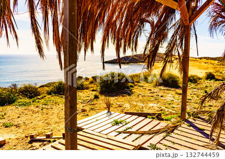 Beach sea shore. Coast in Murcia Spain. 132744459