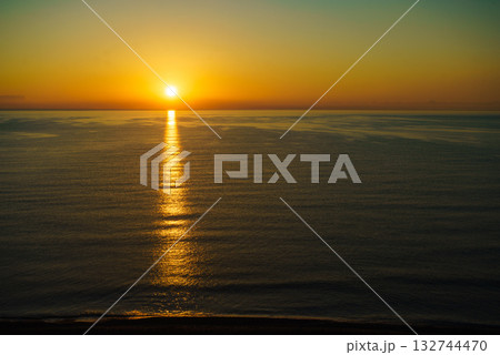 Sunrise over sea. Morning seascape. 132744470