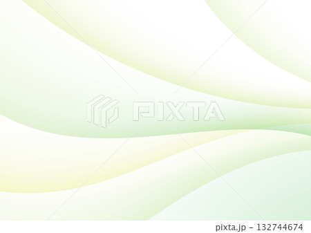 グリーンのアブストラクトウェーブ背景　爽やかで清潔感のあるグラデーションデザイン 132744674