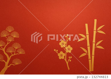 和紙の風合いを感じるイラスト 132744813