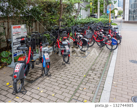 シェアサイクルのサイクルポート（東京都江東区） 132744985