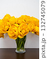 beautiful yellow tulips, big bouquet 132745079