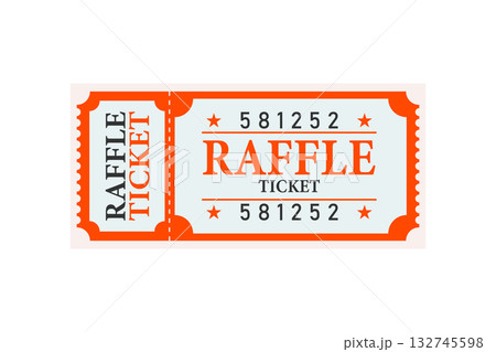 Orange raffle ticket icon Orange raffle ticket icon 132745598