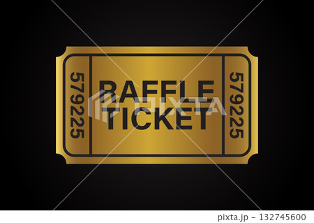 Golden Raffle ticket icon 132745600
