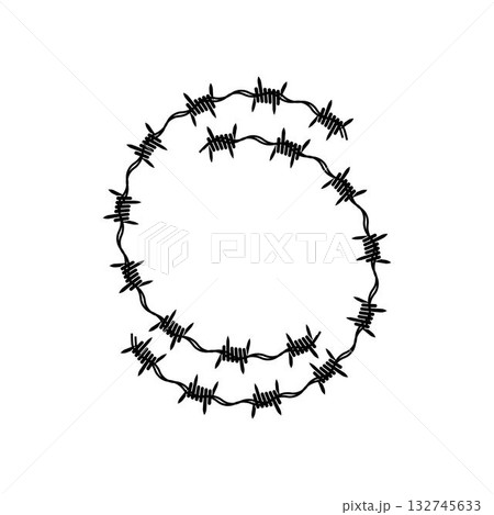 Barbed wire vector illustration isolated on white background Barbed wire vector illustration isolated on white background 132745633