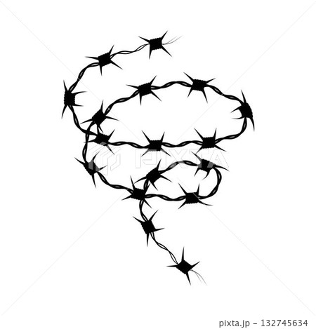 Barbed wire vector illustration isolated on white background Barbed wire vector illustration isolated on white background 132745634