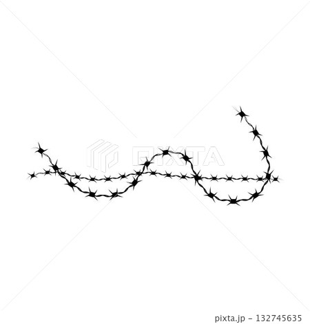 Barbed wire vector illustration isolated on white background 132745635