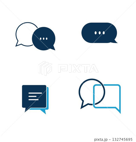 Chat and Speech bubble icon Logo template designのイラスト素材 [132745695] - PIXTA