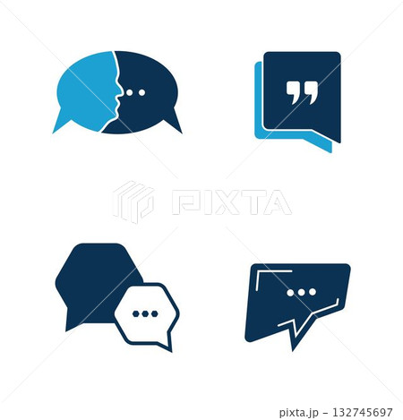 Chat and Speech bubble icon Logo template designのイラスト素材 [132745697] - PIXTA