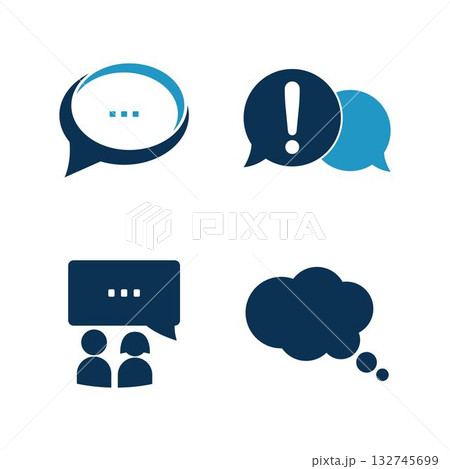 Chat and Speech bubble icon Logo template designのイラスト素材 [132745699] - PIXTA