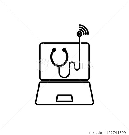 Online medical doctor logo design 132745709
