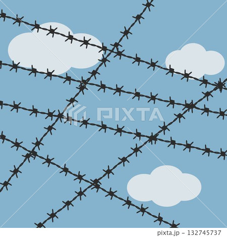 Barbed wire illustration vector design Barbed wire illustration vector design 132745737