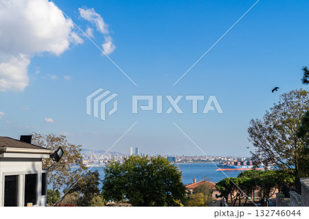 風を感じるイスタンブールの海風景 132746044