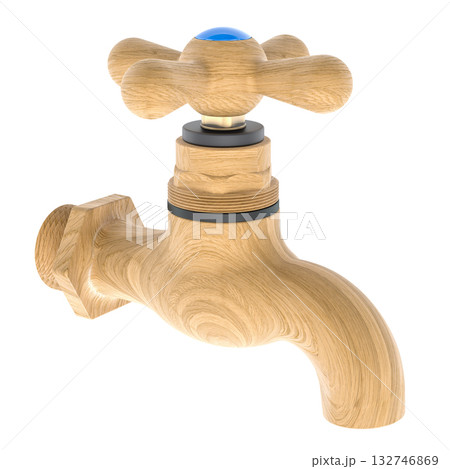 Wooden tap. Used as a playful metaphor for desire, flirtation and attraction. 3D rendering Wooden tap. Used as a playful metaphor for desire, flirtation and attraction. 3D rendering 132746869