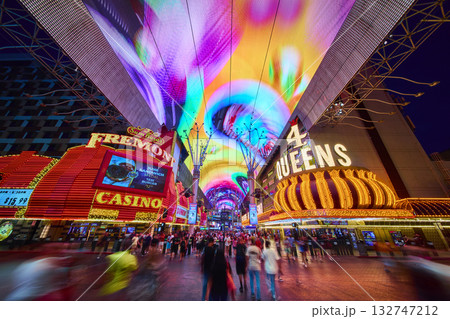 Fremont Street Experience Neon Lights and Casino Facades Las Vegas Nightlife Fremont Street Experience Neon Lights and Casino Facades Las Vegas Nightlife 132747212