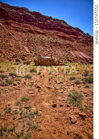 Abandoned Stone Homestead Ruins Red Cliff Desert Kanab Utah 132747252