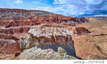 Aerial Painted Desert Sandstone Mesa and Toadstool Hoodoos Utah Aerial Painted Desert Sandstone Mesa and Toadstool Hoodoos Utah 132747318