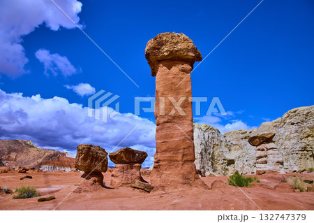 Toadstool Hoodoo Sandstone Formations and Blue Sky Kanab Utah 132747379