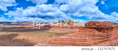 Aerial Canyon Point Sandstone Formations and Desert Plains Panorama Aerial Canyon Point Sandstone Formations and Desert Plains Panorama 132747675